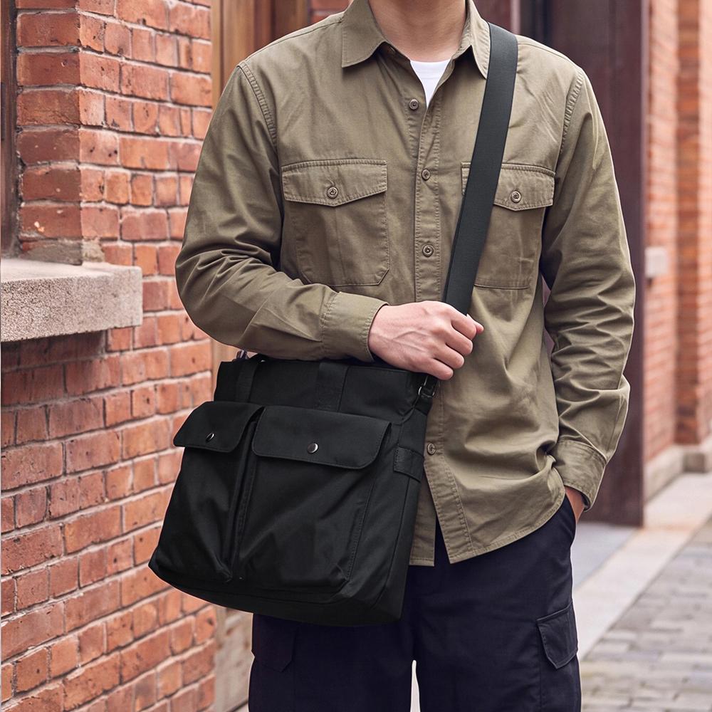 Large Capacity Tote Bag Fashionable Simplistic Single Shoulder Commuter Bag Casual Travel Nylon Men's Crossbody Bag