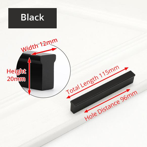 KAK American Style Black Cabinet Handles Gold T Bar Aluminum Alloy Kitchen Cupboard Pulls Drawer Knobs Furniture Handle Hardware