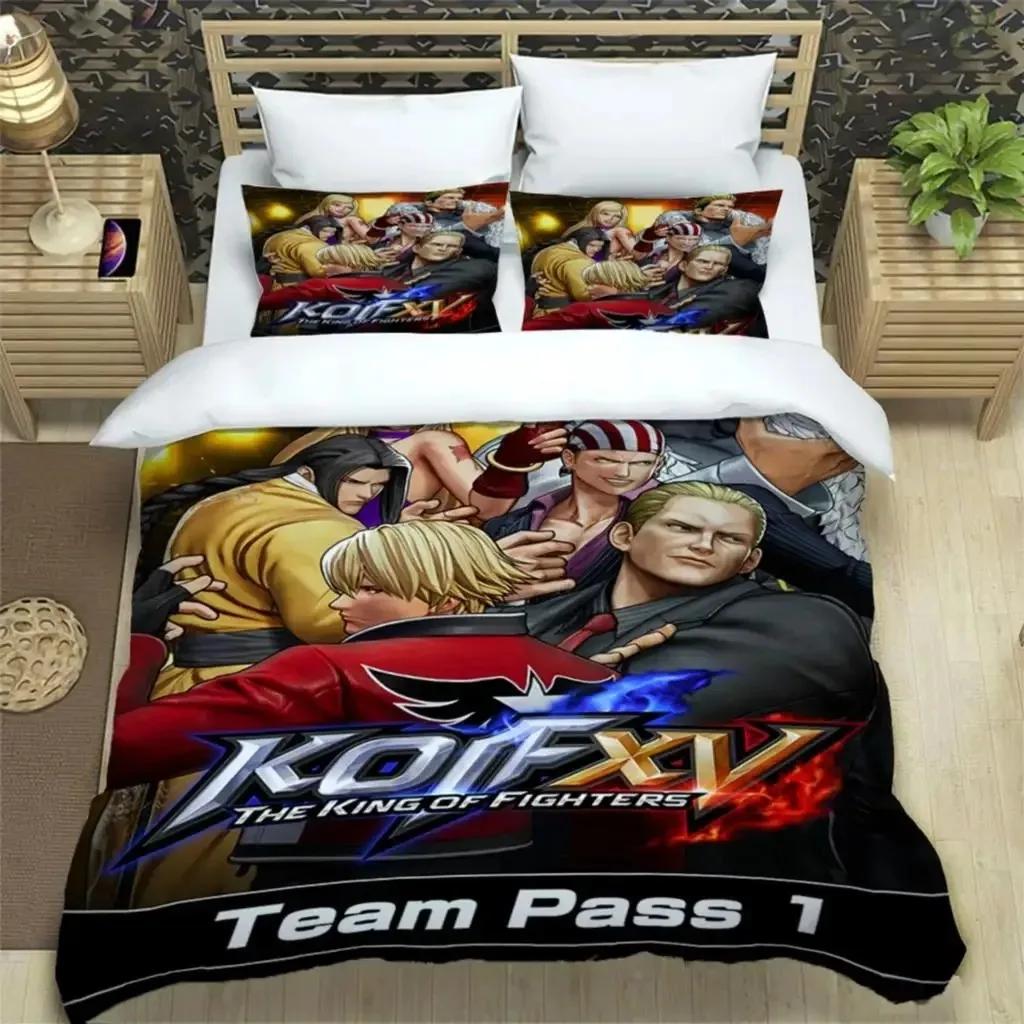 

Kof Anime Art Print Three Piece Bedding Set Fashion Article Boys Or Adults For Beds Quilt Covers Pillowcases Bedding Set 70x133cm 2pcs