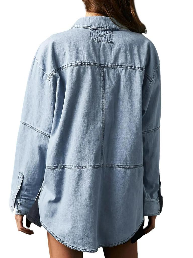 European-American Slim Fit Lapel Denim Jacket for Women