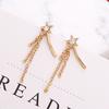 Simple Personality, Diamond-Set Star Magic Wand, Tassel, Stud Earrings For Women