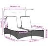 Double Sun Lounger with Canopy and Cushions Beige Poly Rattan