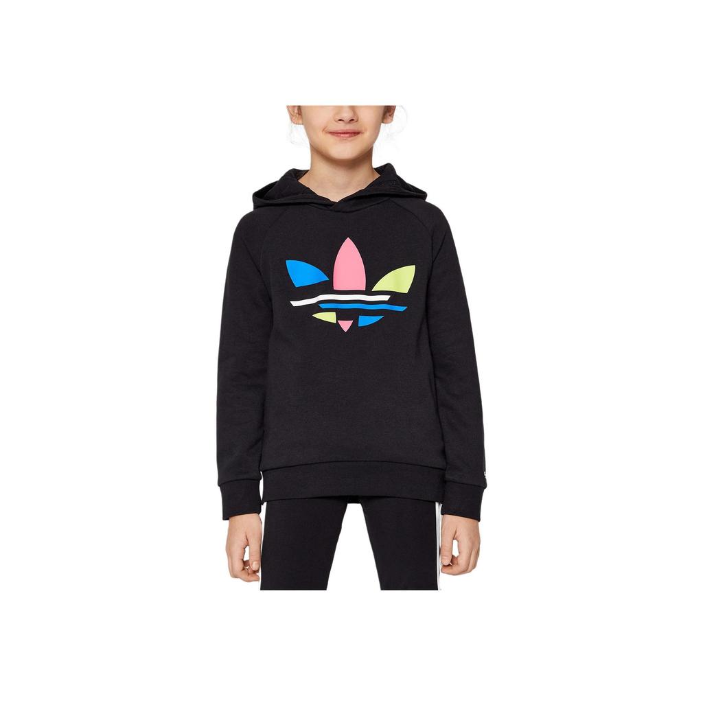 Adidas Originals Logo Print Hoodie Long Sleeve Kids tops Gray H32388