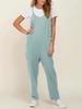 European & American Plus Size Adjustable Strap Pocket Jumpsuit