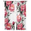 Peony Flower Ink Painting Sheer Curtains For Living Room Bedroom Kids Room Tulle Window Treatment Drapes
