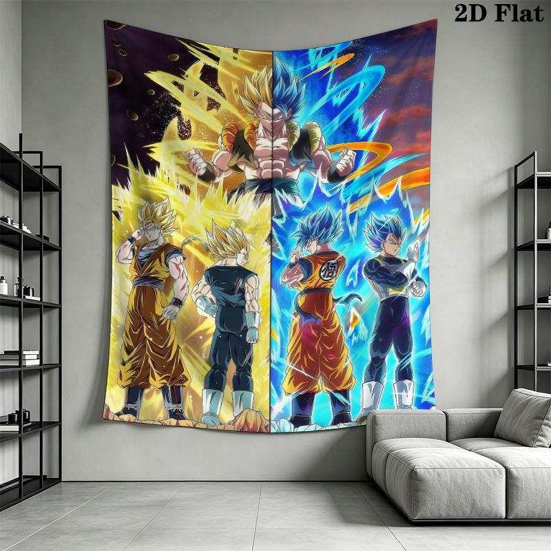 Dragon Ball Z Wall Tapestry Aesthetic Wall Hanging Printed Fabric Blanket Decorative Tapestries For Bedroom Living Room Home Decor