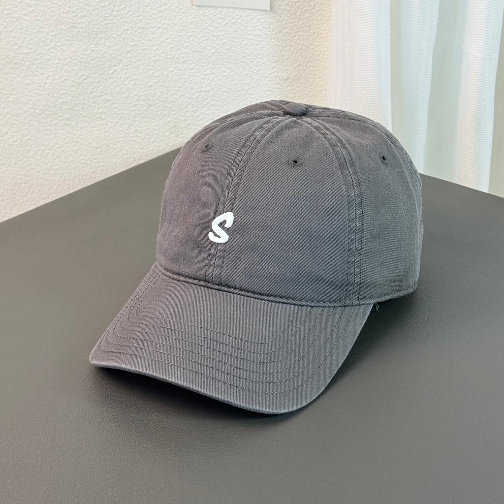 Fashion Hat Minimalist Embroidery Letter S Baseball Cap Children's New Soft Top Wide Brim Fashion Shade Couple Cap