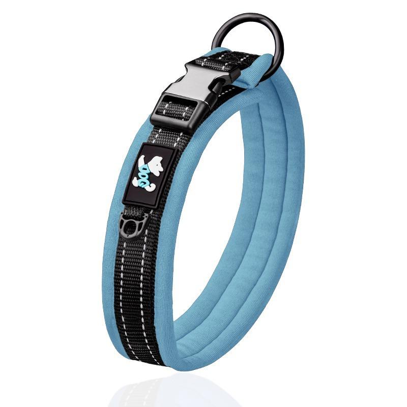 Pet Collar Adjustable Size Night Reflective Webbing Space Cotton Breathable Pet Collar