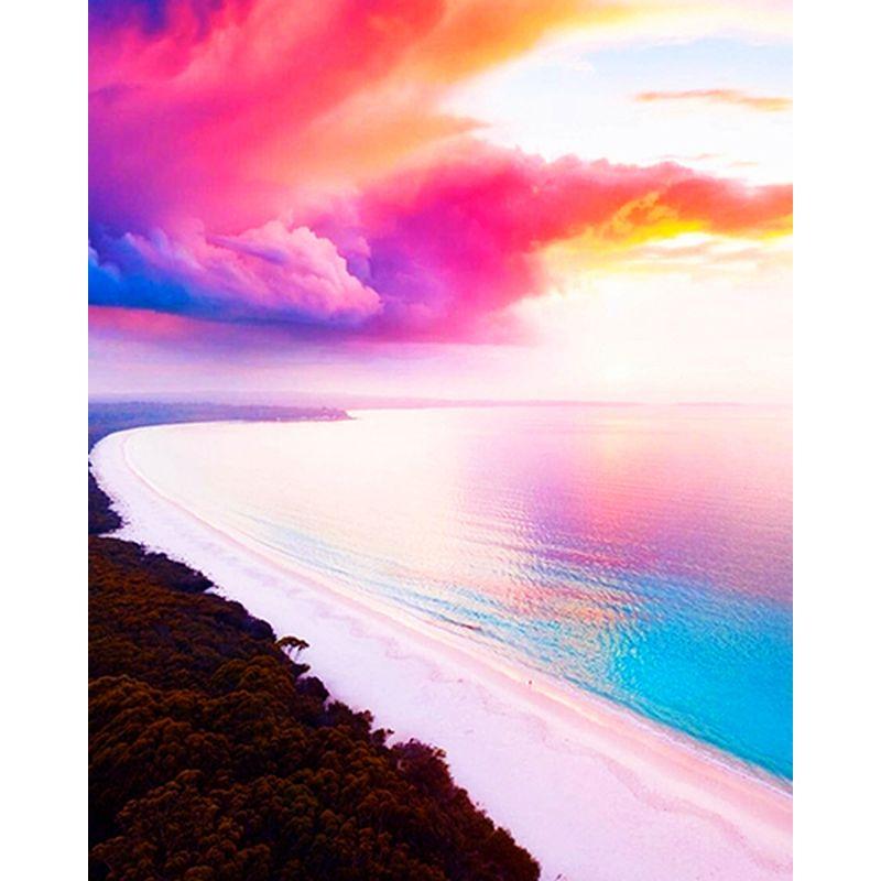 

5D DIY Алмазная картина Песчаный пляж Морской пейзаж Закат Алмазная вышивка Приморские стразы Мозаика Decortion Full Round 20x30CM