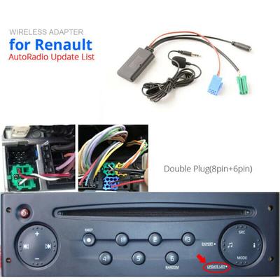 Audio MP3 Music Adapter for Renault Laguna AUX IN Car Bluetooth-Compatible Adapter Cable with MIC Radio Stereo AUX Cable Adapter
