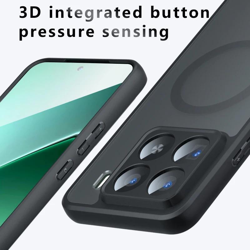 For Magsafe Shockproof Matte Phone Case for Xiaomi 15 Pro 14T 13T 13 14 Ultra Redmi A4 Acrylic Hard Bumper Magnetic Cover Shell