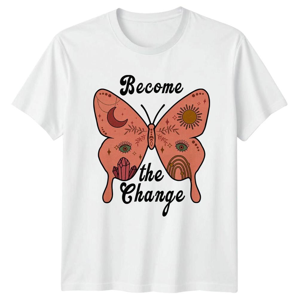 Become The Change Butterfly Celestial Graphic TShirt S