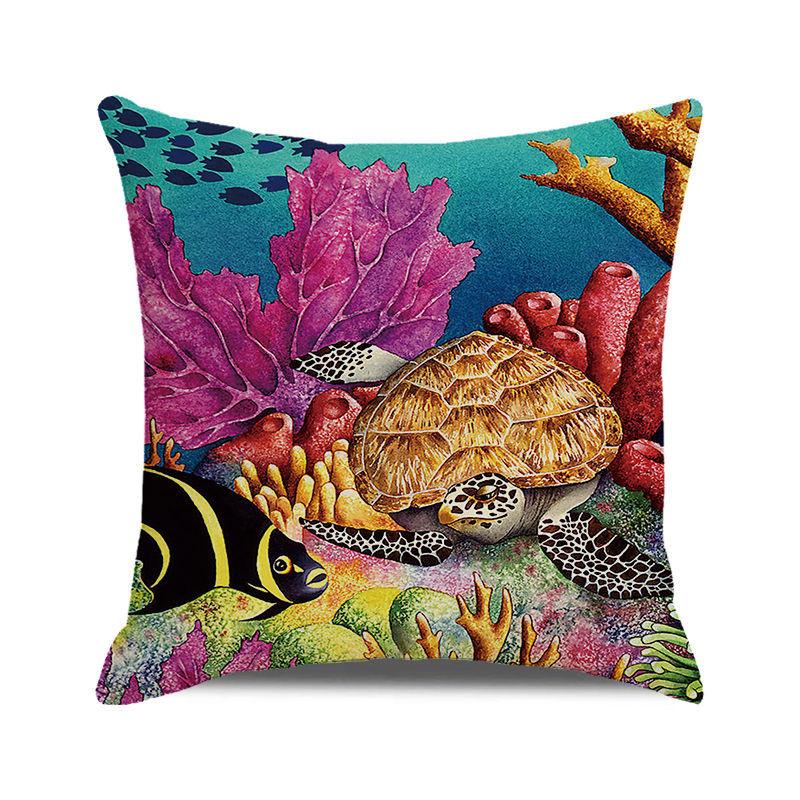 Home Decor Underwater World: Sea Creatures & Mysteries Pattern Cushion Cover Suitable for Sofa Bedroom Car Pillow Cover