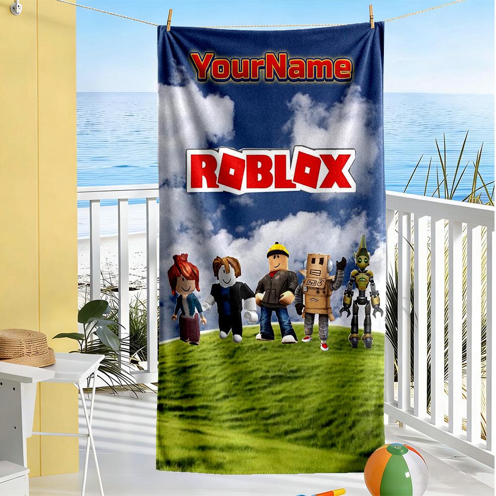 Roblox Customize Text Beach Towel High Absorbency & Quick-Dry Portable for SwimmingBeachCamping Travel Beach AccessoriesGym