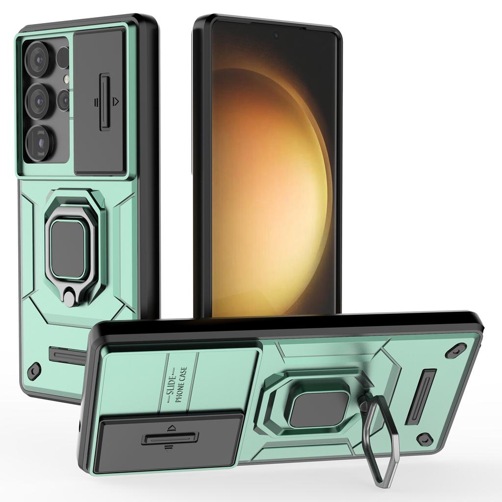 For Samsung Galaxy S25 Ultra Case PC+TPU Kickstand Phone Protector with Lens Cover