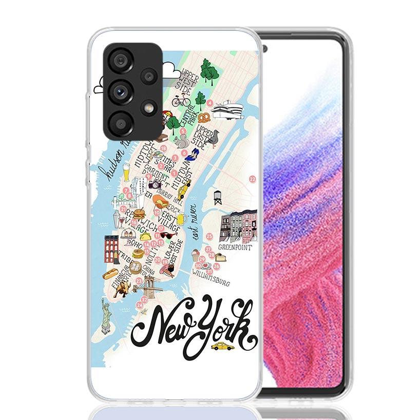 NYC New York City Phone Case For Samsung Galaxy A13 A14 A15 A16 A53 A54 A55 A56 A33 A34 A35 A36 A23 A24 A25 A26 A05S A04S A73 A1
