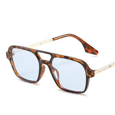 Retro dvojité můstky Dámské sluneční brýle Módní Růžové brýle s přechodem Trendy Sluneční brýle duté leopardí modré Pánské odstíny