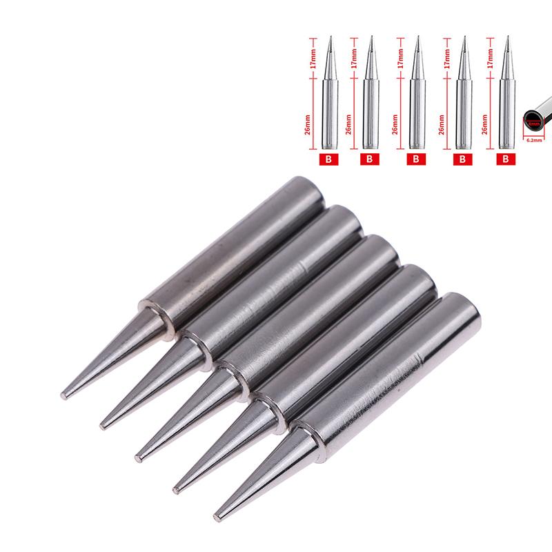 5Pcs Solder Iron Tips Set Welding Equipment Accessories Lead-Free Pure Copper 900M-T-B For Soldering Station