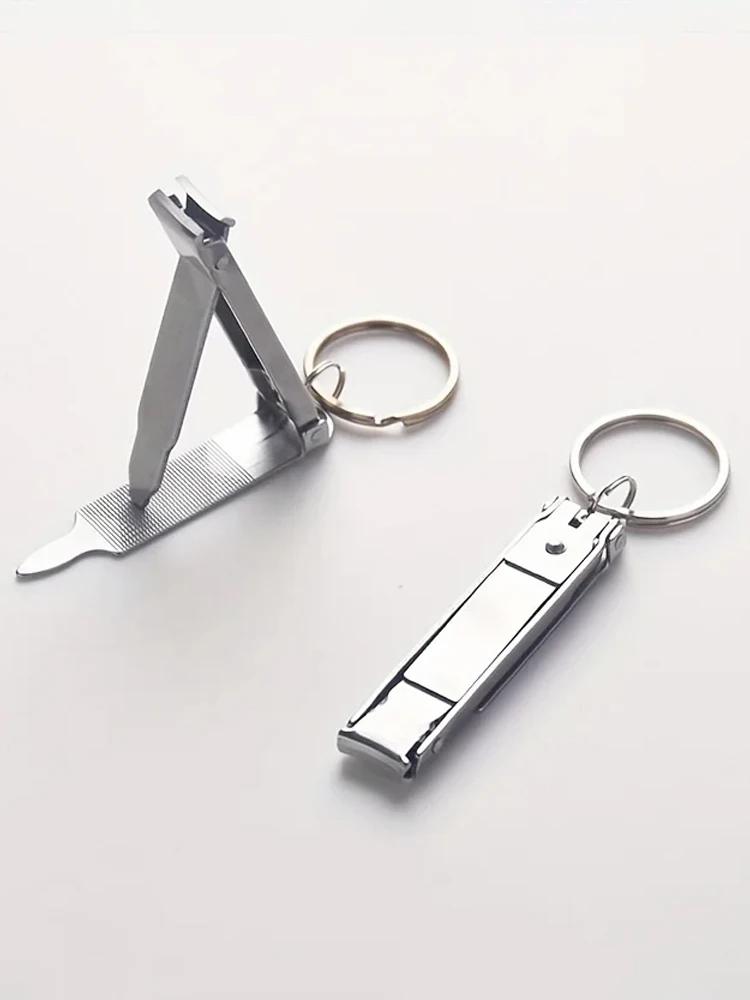 1pc Foldable Ultra-Thin Portable Stainless Steel Nail Toe Cutter, Trimmer Scissor Manicure Pedicure Tool Fingernail Clipper