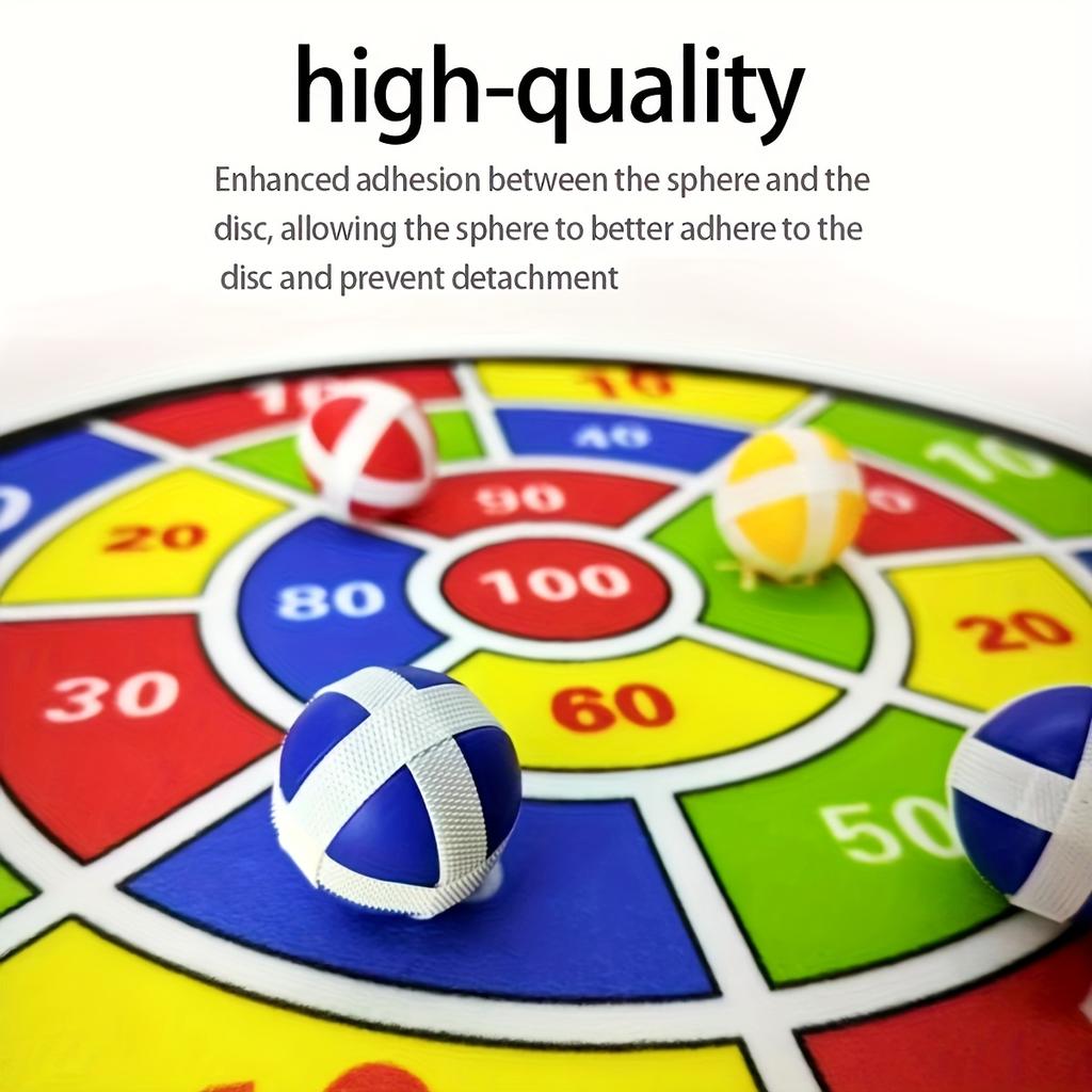 [12pcs Sticky Ball Dart] 12pcs Colorful Sticky Ball Dart Board Set|Vibrant Indoor/Outdoor Party Game,Foldable and Portable for Fun Family Interactions