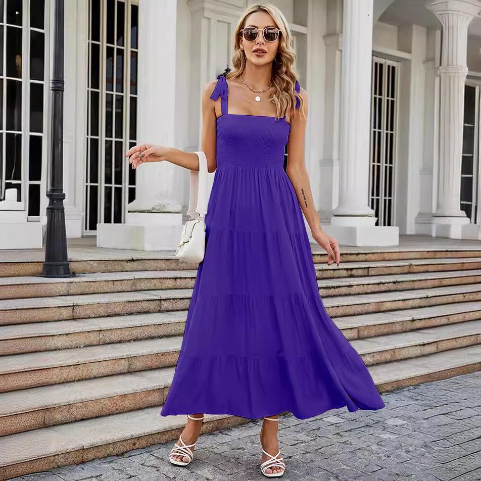 2025 Summer Women's Sleeveless Hot Girl Print Long Dress