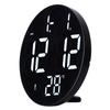 Round Digital Wall Clock 12 24Hr USB Powered Silent Modern LED Wall Clock for Living Room Bedroom