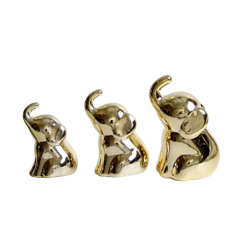 Nordic Ceramic Home Simple Gold Elephant Decoration Table Decoration Ceramic Crafts Modern Decorative Decoration Vintage Home
