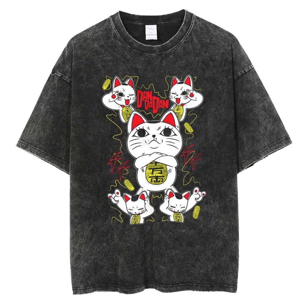 Dandadan Takakura Ken Vintage Washed Manga Panel Anime T-Shirt, Unisex Supernatural Manga Fan Streetwear Tee, 100% Cotton Casual Short Sleeve Top