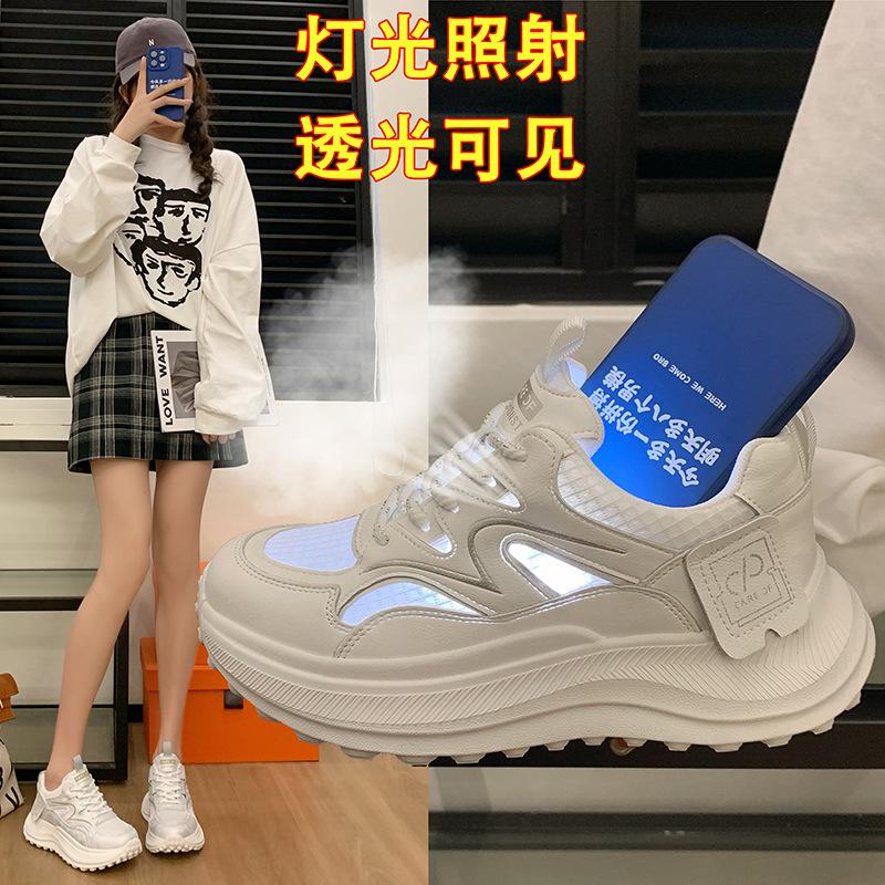 Single net dad shoes women 2025 summer season new mesh breathable Hong Kong style versatile women's shoes casual sports white shoes