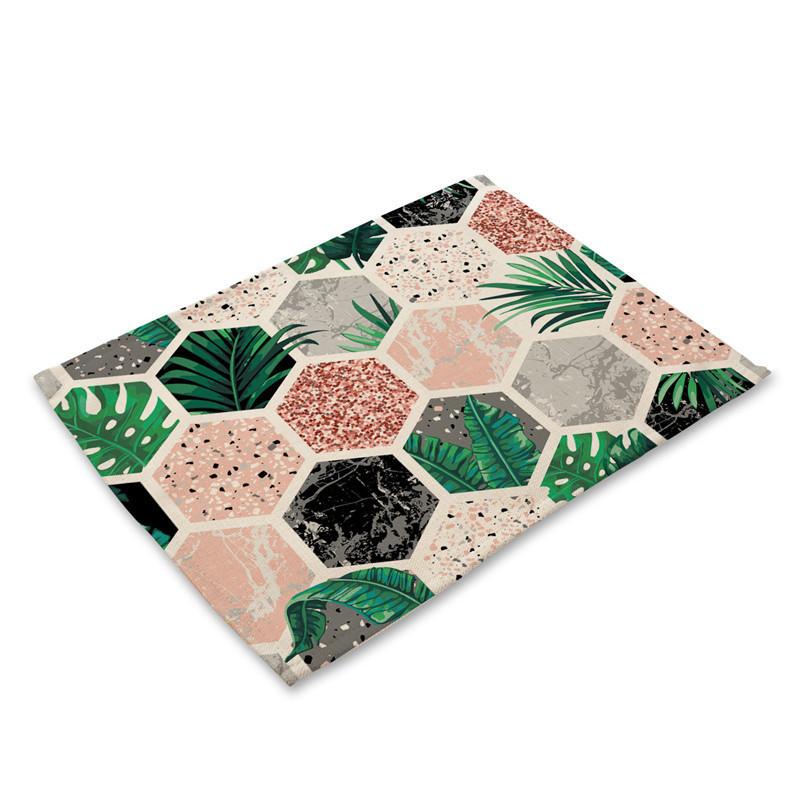 Domácí dekorace Lněné prostírání na jídelní stůl Luxusní severský geometrický vzor Kuchyňská podložka 40x30cm Podložky pod hrnky Podložky pod misky Podložka pod šálek