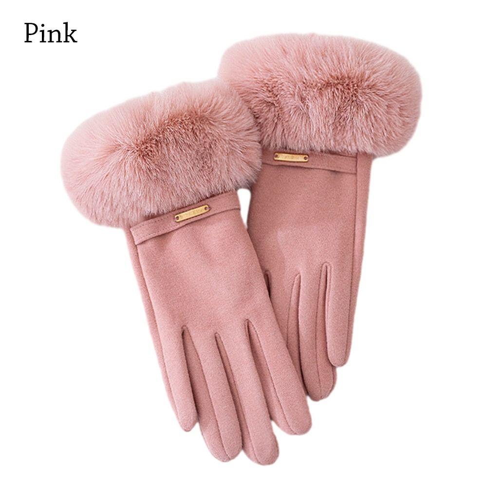 Velvet Driving Mittens Thicken Ski Gloves Fashion Touch Screen Gloves  Women