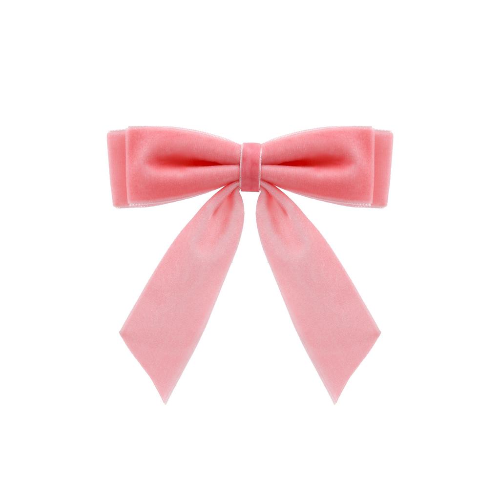 Velvet bow hanging ornament for holiday tree party supplies home decor seasonal display size 15cm/5.91in colors red pink brown