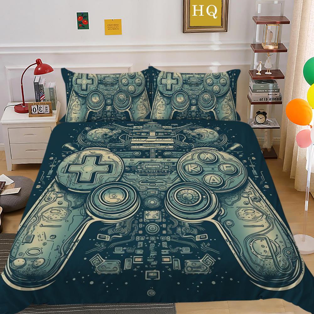 Männer Kühlen Bett Sets Spiel Griff Gedruckt Bettwäsche Abdeckung Anzug Polyester Kissen König Größe Bettdecke Luxus Hause Bettwäsche