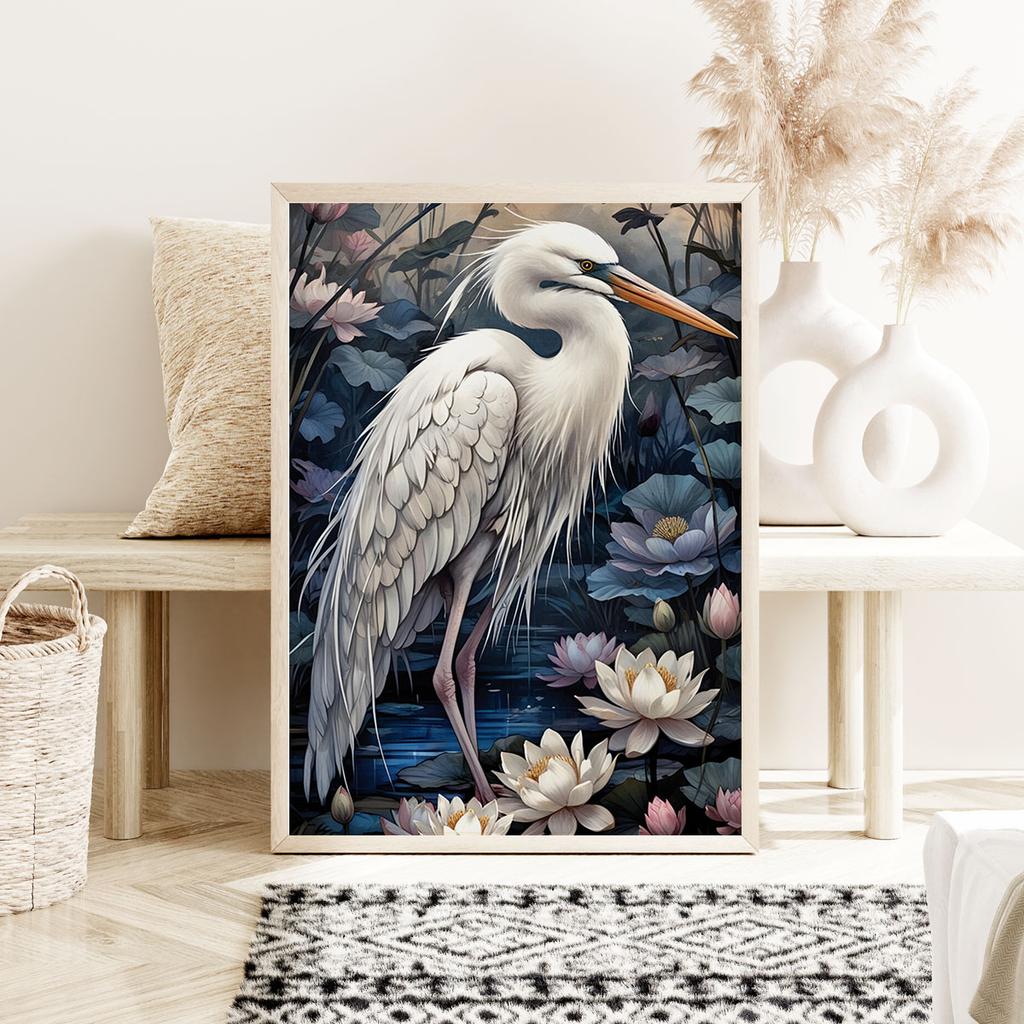 Poster Paintings Bird In Flowers