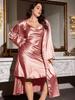 Plus Size Imitation Silk Pajamas: European & American-Style Loose Camisole Dress Set for Women - Sexy, Casual Spring/Summer Nightwear