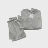 Women's Vintage Waffle Knit Long Sleeve Top & Shorts Set with Pockets