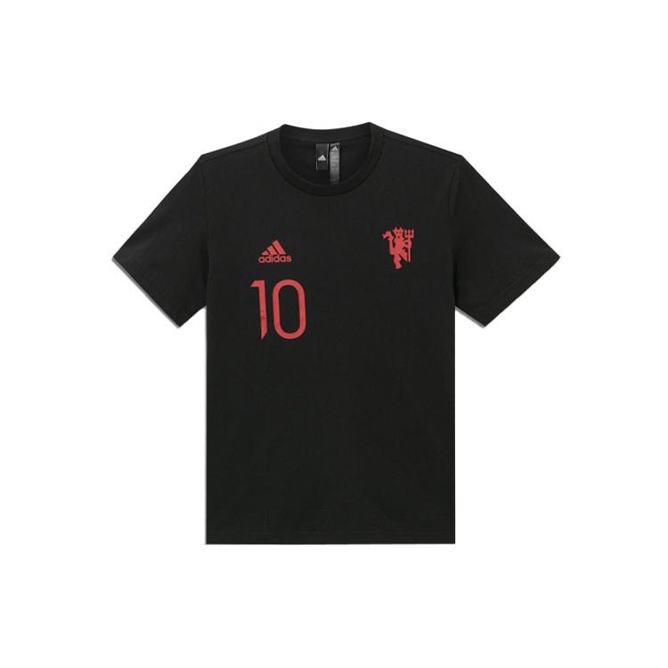 adidas Mufc Gfx T 10 Manchester United Soccer/Football Sports Short Sleeve Black Men s IC1440 S