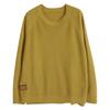 Artistic Round Neck Pullover Sweater for Women's Autumn Winter Knitted Top Loose Base Sweaters Simple
