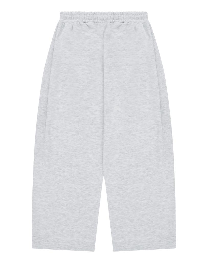 S'EST Side Double Pleat Wide Fit Training Sweatpants - White Melange