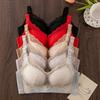 New Small Chest Gathering Thickened Flat Chest Adjustment Type Closed Breast Upper Support Lace No Steel Ring Bra Cover