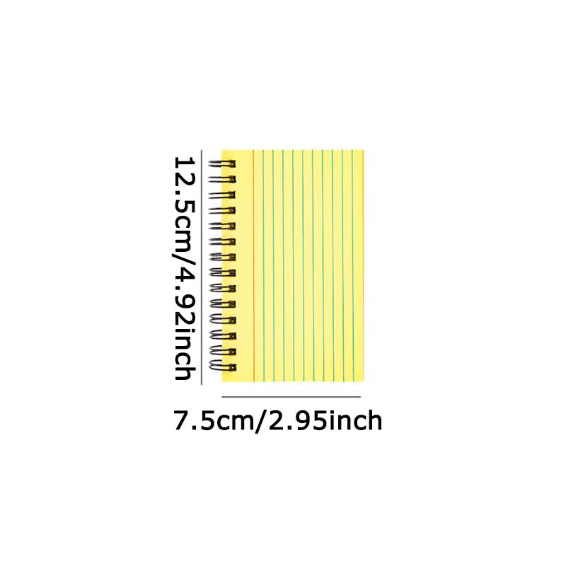 WTEMPO Small Spiral Pocket Notebooks Memo Pads for Home Office School Tearable Horizontal Line Notepads 5 Colored Notebooks 50 Sheets Per Notebook