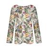 Women's Fashion Casual Vintage Floral Print Round Neck Long Sleeve Decorative T-Shirt Top