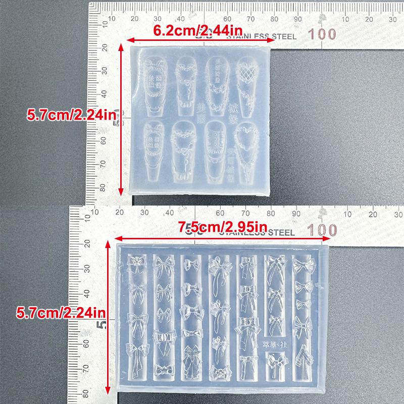 Gâteau Crème Jupe Nœud Ruban Moule Acrylique 3D Décorations Nail Art Design DIY Moule en Silicone Nail Art Modèle Pour Charms Ongles