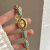 Oval Wristwatch Colored Gemstones Quartz Watch Vintage Ladies Watch