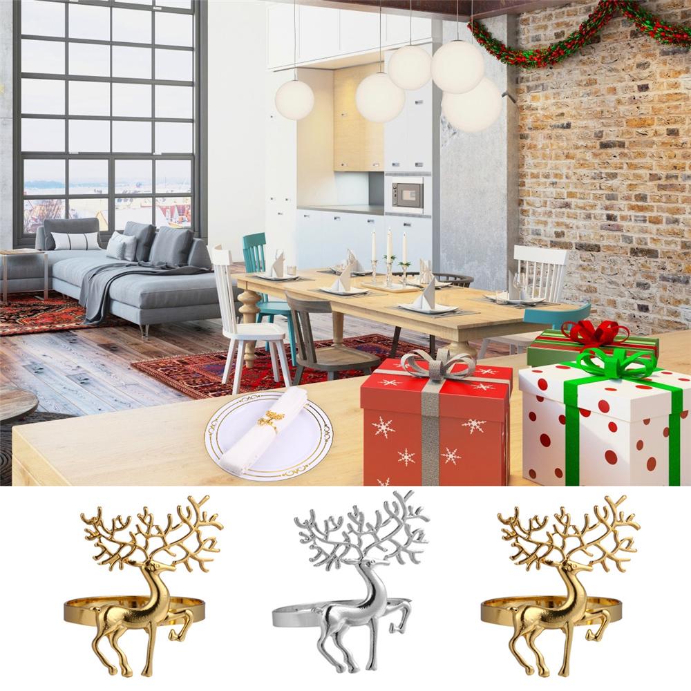 

Крафт Свадебные принадлежности Рождественский держатель для салфеток Олень Лось Салфетка Кольцо Лазерная Резка Дерево С Новым Годом