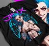 Jinx Arcane T-Shirt Mens Womens Tees Top Japanese Anime Cartoon Jinx Arcane Graphic Shirt Waifu 102