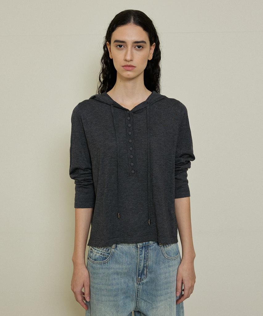 LAFELSORTOF Wool Blended Hooded Knit