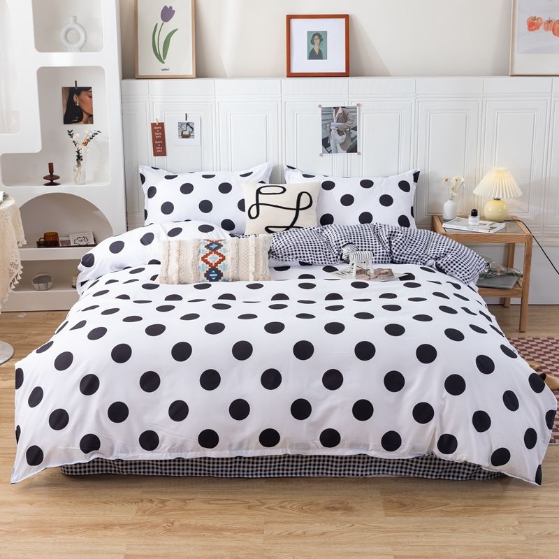 

Комплект постельного белья «Четыре сезона», 4 шт., матовое постельное белье, домашнее студенческое простыня с принтом, пододеяльник, наволочки для кроватей King Queen 150x200cm-4pcs