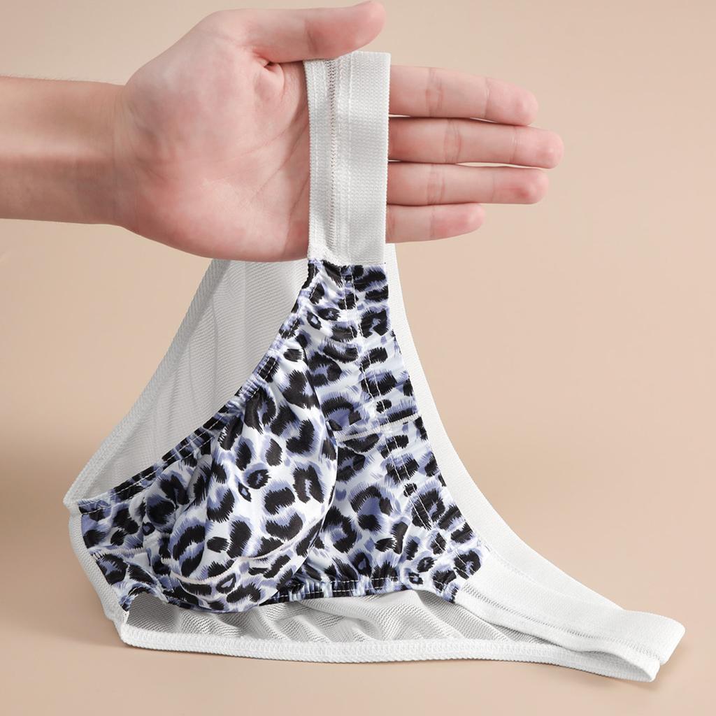 Men's Leopard Print Underwear Breathable Triangle Pants Men's Fashion Trend Sexy Plus Size Underwear