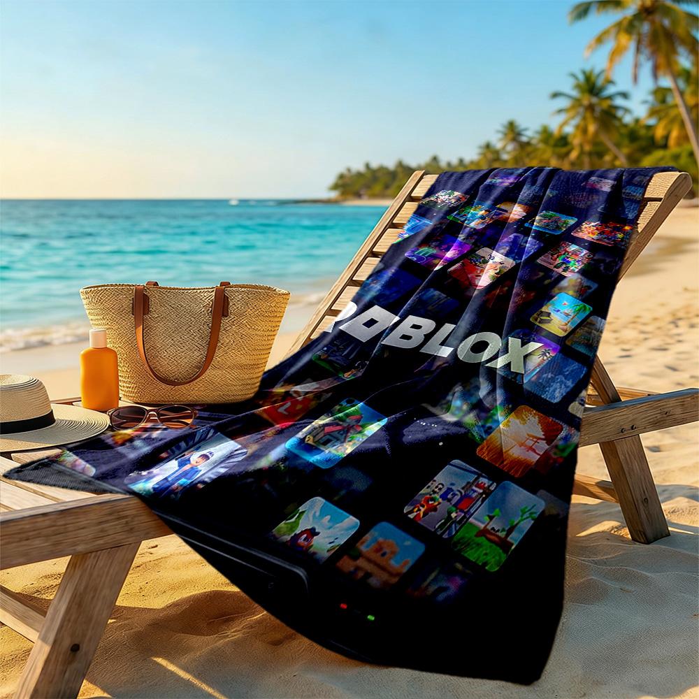 Roblox Strandtuch Superweiche Mikrofaser Schnelltrocknendes Gewebe Bequem Leicht Perfekt für Reisen Yoga Camping und Schwimmen